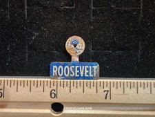 1936 Franklin Roosevelt Presidential Political Pinback Fold Tab Style Used FDR
