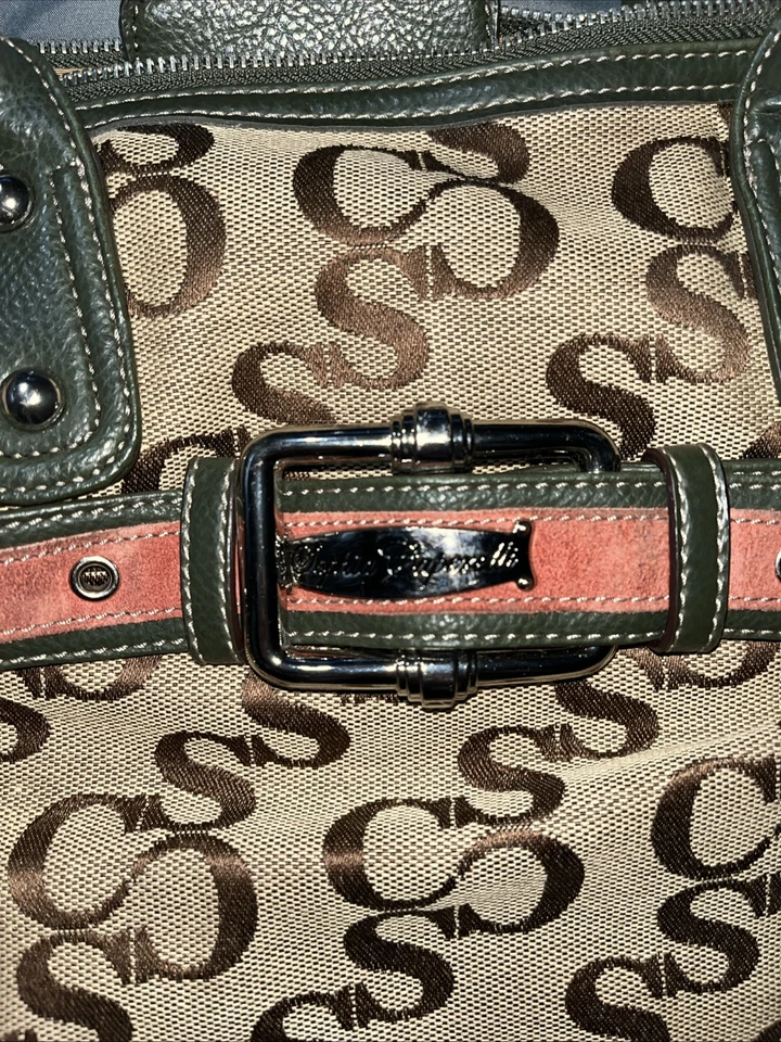 Sophia Caperelli Signature Logo Lona 3 Secciones Cartera Bolso de Hombro Gamuza Foto 2 de 4