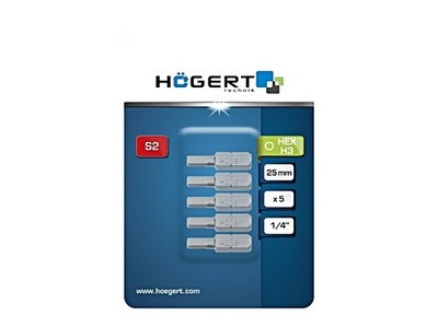 HT1S347 Bit Sechskant HEX 3 mm L. ges: 25mm 5Stk. HÖGERT TECHNIK