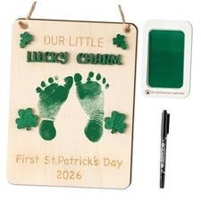 3D Baby's First St. Patrick's Day DIY Footprint or Handprint Hanging Sign,