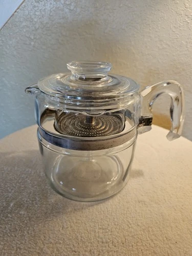 Pyrex "Flameware" 6 Cup Percolator Complete - #7756-B In Working Condition