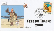 FRANCE 3303 FDC Premier Jour 08 Fête du Timbre 2000 TINTIN HERGE KUIFJE BD
