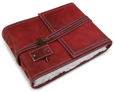 Red Leather Watercolor Journal 6x8in - Genuine Leather, 350 GSM Cold Press Paper
