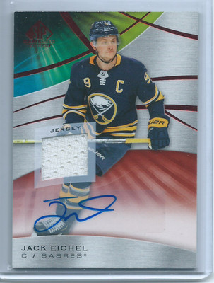 Jack Eichel Game-Used Jersey Auto 2019-20 Upper Deck SP Game Used