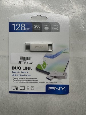 PNY P-FDI128DULINKTYC-GE DUO Link 128GB USB 3.2 Gen 1 Type-C OTG Flash D (44893)