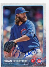 SIGNED BASEBALL CARD AUTO TOPPS 2015 BRIAN SCHLITTER CHICAGO CUBS #164