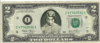 2pac 1ドル札 本物 米政府公認 tupac hiphop rapwest Tupac Shakur $2 Dollar Bill Mint! Rare! $1 | eBay