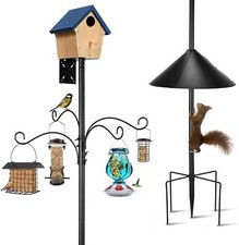 Bird Feeder Pole - 93 Inch Heavy Duty Birdhouse Pole with Squirrel Proof Baffle