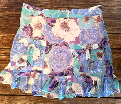 VTG Y2K MINI SKIRT PURPLE BLUE Boho Cocktail FLIRTY Fairy Pixie CUTE! NEW! $50 S