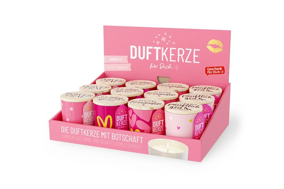 la Vida Duftkerze im Glas mit Deckel, Jasmin-Duft, Serie Mädels, Kerze, Geschenk - Bild 1 von 1