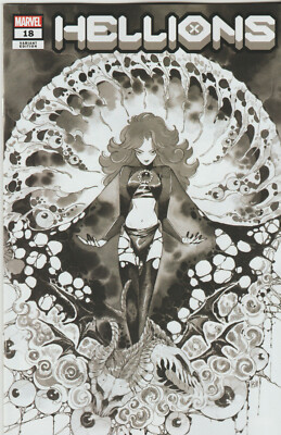 MARVEL COMICS HELLIONS #18 FEBRUARY 2022 BLACK & WHITE LTD VARIANT 1ST PRINT NM
