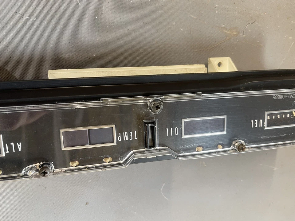 1967 Ford Galaxie Fuel Gas Gauge Dash Oil Temperature Lens Trim Amp Alternator - Image 3 of 4