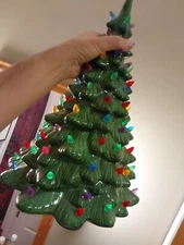 Vintage 16" Ceramic Christmas Tree Light-up Tree ONLY NO Base