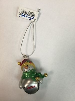 Ganz Snowman Silver Bells Ornament- ''A'' Names