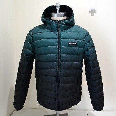 NWT MEN'S HOLLISTER OMBRE PUFFER FULL ZIP JACKET - Main Image