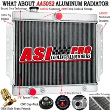 For 1959 1960 Cadillac DeVille Eldorado 6.4L V8 Aluminum 3 Core Radiator ASI