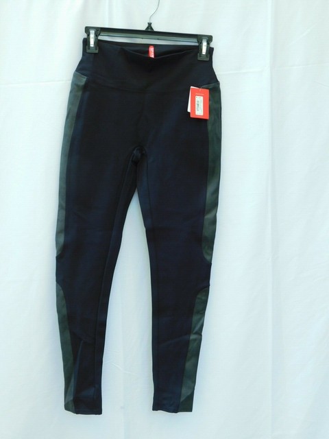 spanx faux leather panel leggings