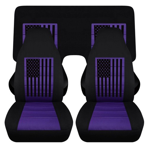 Fundas de bandera americana para cubreasientos delanteros y traseros Chevy Camaro 1970-2002 - Imagen 6 de 6