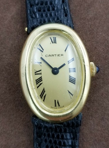 Vintage Cartier Baignoire 18K Yellow Gold Watch 7743 Manual Wind | eBay