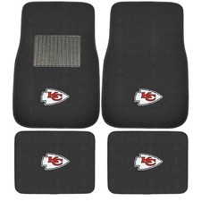 New 4pcs Nfl Kansas City Chiefs Car Truck Front Rear Carpet Floor Mats Set New 4pcs Nfl Kansas City Chiefs Car Truck Front Rear Carpet Floor Mats Set