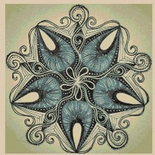 Mandala in Blue Counted Cross Stitch Chart No.6-420i