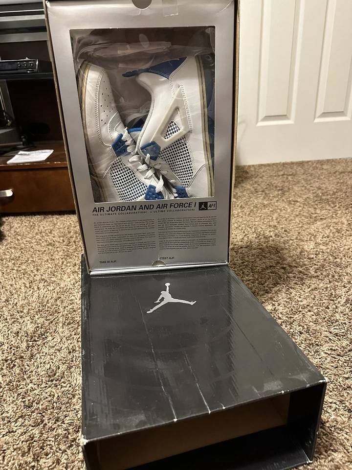 Nike Air Jordan Fusion 4 2009 azul militar 364352-141 talla 13 Deadstock raro Foto 3 de 4