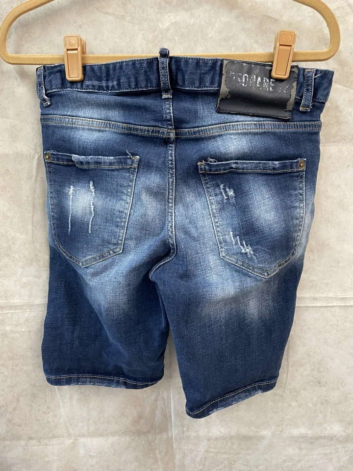 Pantalones cortos de mezclilla para hombre Dsquared2 Italia azul desgastado talla 44 Foto 2 de 4