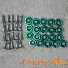Green CNC Billet Aluminum Fender Washer Engine Bay Dress Up Kit 20pcs