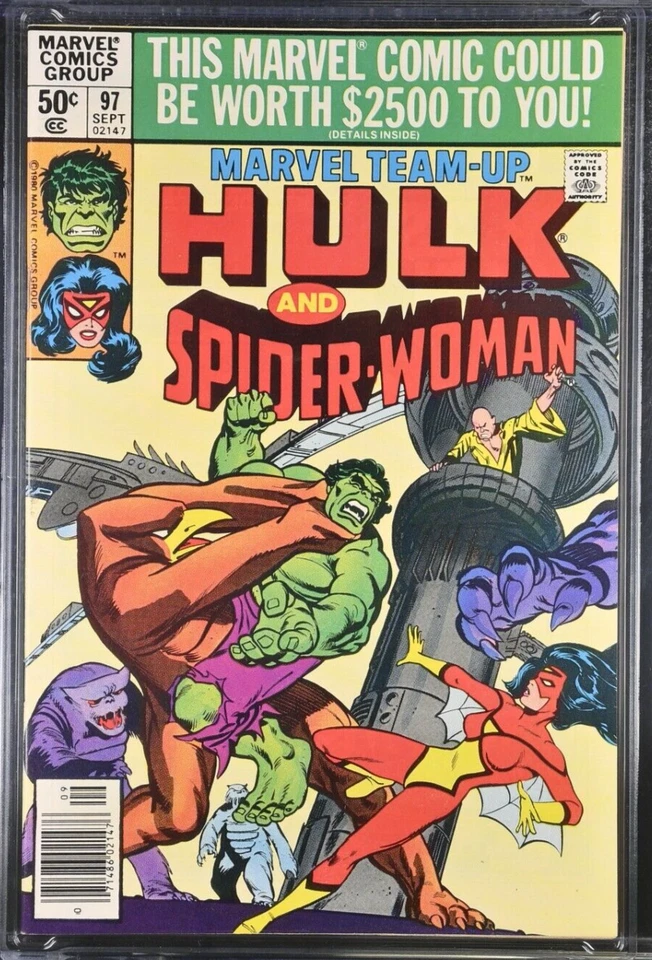 MARVEL TEAM-UP #97 Marvel, 1980 NEWSSTAND CGC 9.8 Hulk & Spider-Woman Infantino - Image 3 of 4