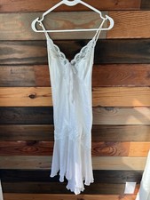 Vintage Long Ivory Lace Full Nightgown Size Small
