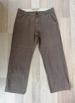 Braune dicke Baumwolle Outdoor Hose mit Saum Gr.46 Atlas for men (4306051)