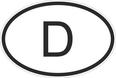 Oval sticker license plate sticker car motorcycle flag Germany German D