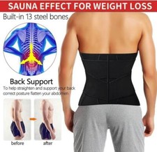 Neoprene Sweat Belt  Posture Corrector,Belly Compression,5 Flexible Bones