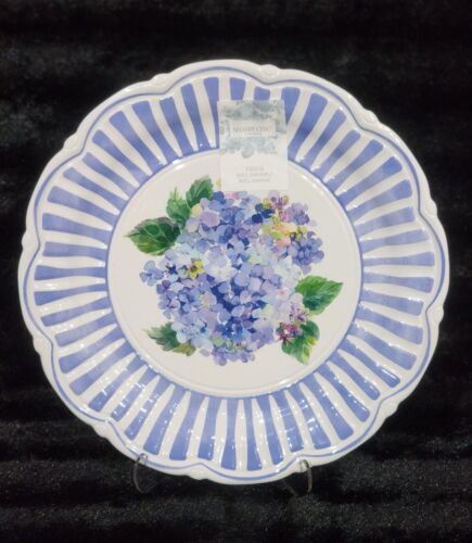 6 Shabby Chic Floral Hydrangea Blue White Melamine Plates & Bowls Spring Summer - Picture 17 of 20