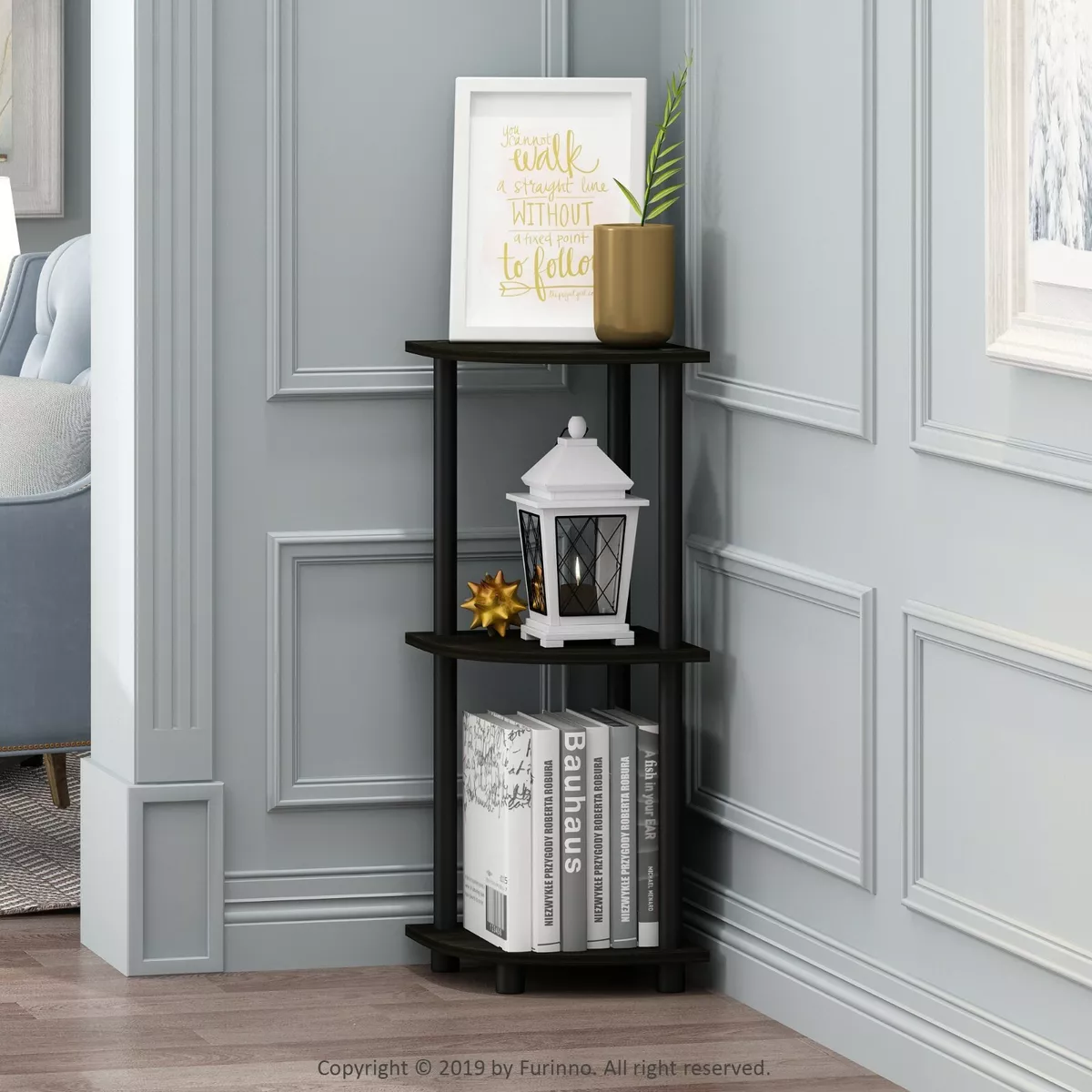 Small 3 Tier Corner Entryway Shelf Table For Entrance Front Door