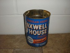 RARE Vintage 32 OZS 2 LBS Regular Grind Maxwell House Metal Coffee Can FREE SH
