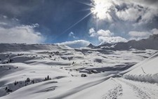 Landscape nature winter snow hills sunlight snowy Custom Gaming Mat Desk