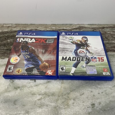 PS4 2 Game Lot NBA 2K15/Madden NFL 15(Sony PlayStation 4, 2014) PS4