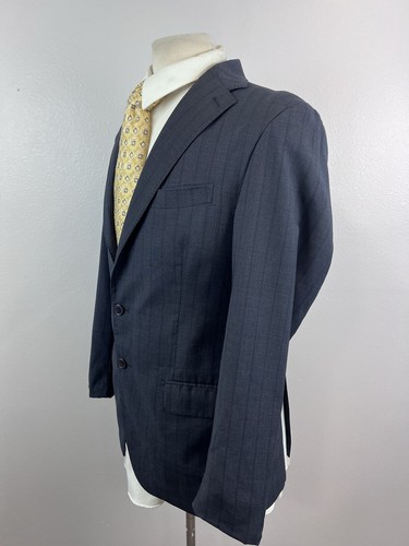 Flannel Bay Napoli Men’s Sharkskin Loro Piana Wool Sport Coat Stitch Lapel 42 R - Picture 7 of 13