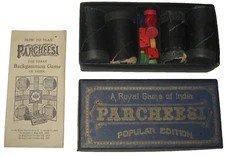 Vintage 1940s-1950s PARCHEESI Game Selchow & Righter Co. w/Original Directions