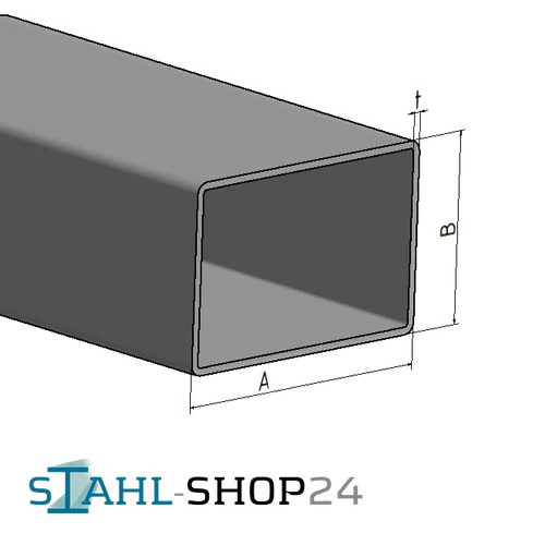 STAHL-SHOP24 Rechteckrohr Stahlrohr Hohlprofil Profilrohr Vierkantrohr Stahlrohr - Bild 2 von 5