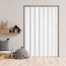 60X80in White PVC Accordion Door Interior, With Simple Installation And Hardware