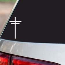 Christian Cross Sticker Jesus Religious S30 all chrome and regular vinyl colors