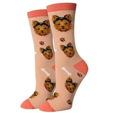 Yorkshire Terrier Unisex Crew Socks Adult Size 5-12 Sock Harbor Dog Days Fashion
