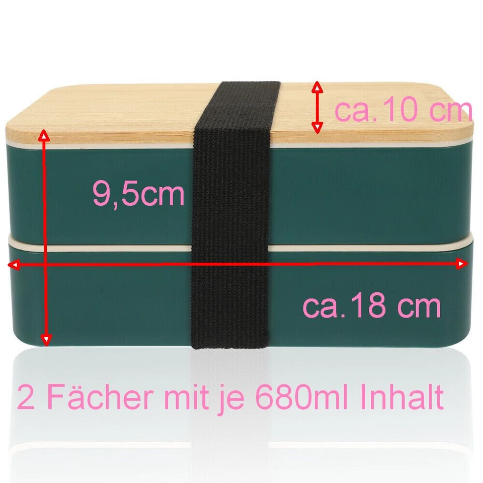 Lunchbox to go , Bento-Snackbox, Holzdeckel, Farbe Weiß - Bild 4 von 4