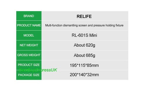 Relife RL-601S Mini 3in1 Multifunction LCD Screen Remover / Press Fixture UK - Picture 9 of 9