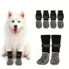 4pcs Anti Slip Dog Socks Outdoor Dog Boots Waterproof Dog Shoes Paw Protector