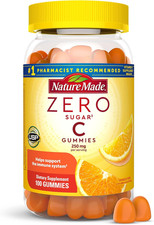 Nature Made Vitamin C Gummies Zero Sugar Immune Support Orange Flavor 100ct 