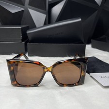 YSL Saint Laurent SL461 Betty Havana Square Sunglasses for Women New