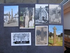 7 Postcards of Stone Crosses, Iona, Sandbach, Nevern, Irton, Ruthwell, Ruskin